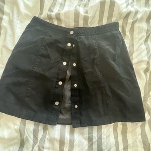 Button down velvet skirt